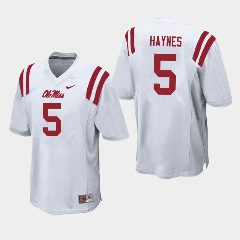 Jon Haynes Ole Miss Rebels NCAA Men's White #5 Stitched Limited College Football Jersey LYO0558DK